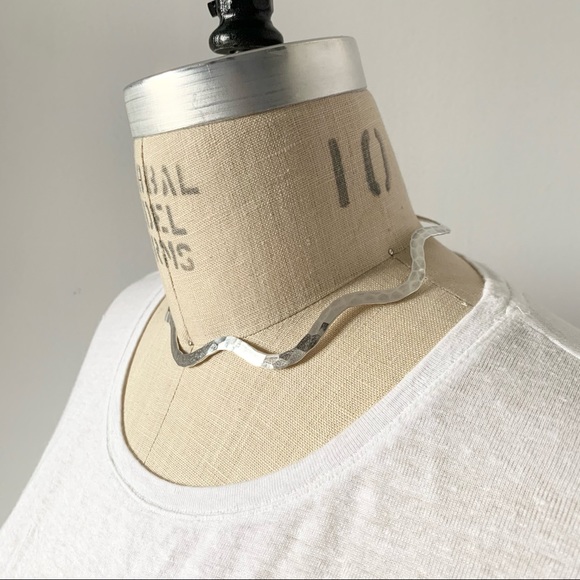 Sterling Silver Sculpted Wave Choker Necklace - Picture 4 of 8